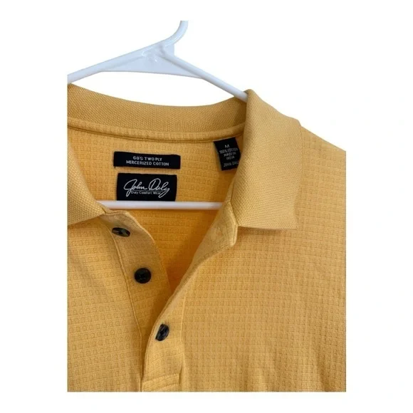 John Daly Rare Vintage Gold Golf Polo Shirt Mens Medium Cotton Retro Style - Picture 2 of 4